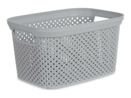 Basket Grey Plastic 3 L 16,5 x 12,5 x 23 cm Hot on Sale