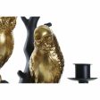 Candle Holder DKD Home Decor Black Golden Resin Parrot Tropical 22,5 x 13 x 29,5 cm Fashion