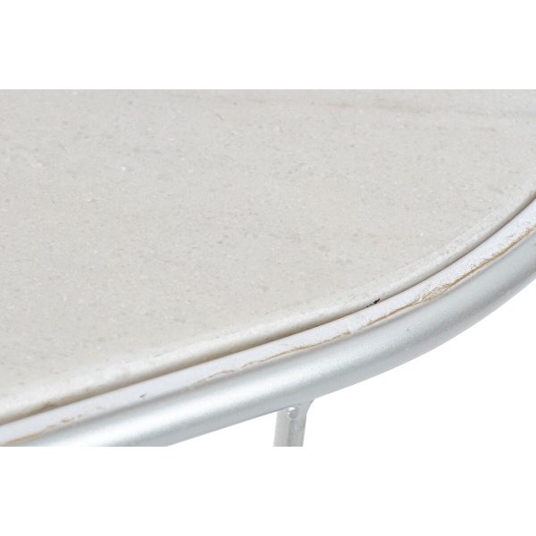 Console DKD Home Decor Silver Metal White Marble 115 x 35 x 78 cm For Discount