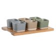 Appetizer Set DKD Home Decor 21,6 x 15 x 1,5 cm Porcelain Multicolour Bamboo Scandinavian on Sale