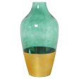 Vase Alexandra House Living Green Golden Crystal 17 x 17 x 32 cm Cheap