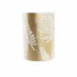 Vase DKD Home Decor Golden Metal Cream Tropical Leaf of a plant (21 x 21 x 71 cm) Sale