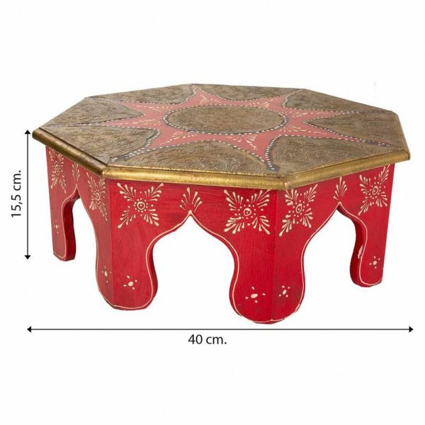 Centre Table Alexandra House Living White Red Brass MDF Wood 40 x 15 x 40 cm For Sale