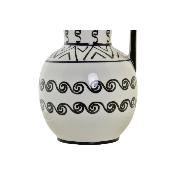 Vase DKD Home Decor 15 x 15 x 28 cm Porcelain Black White Colonial Online Sale