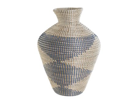 Vase DKD Home Decor Blue Natural Mediterranean 35 x 35 x 50 cm Online now