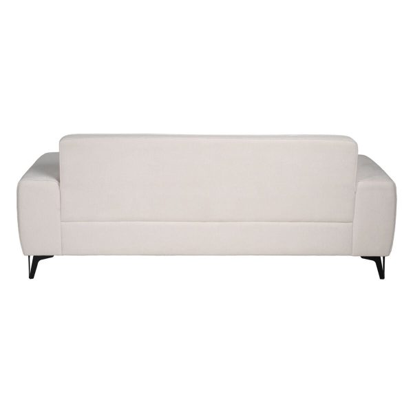 3-Seater Sofa Cream Wood 220 x 87 x 85 cm Online