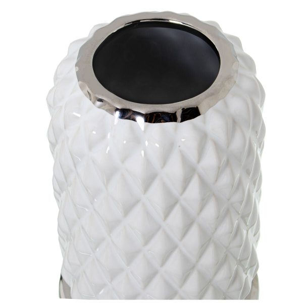 Vase Alexandra House Living White Green Ceramic 13 x 37 cm Online Hot Sale