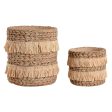 Set of Planters Home ESPRIT Brown Raffia Cement Tropical 23 x 22 x 25 cm Online