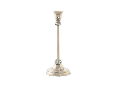 Candle Holder DKD Home Decor Silver Aluminium Acrylic 10 x 10 x 25 cm Chromed Sale