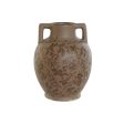 Vase Home ESPRIT Brown Green Stoneware Leaf of a plant 17 x 17 x 22 cm For Sale