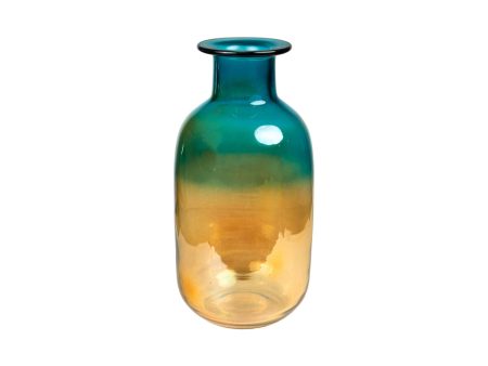 Vase Romimex Blue Amber Glass 17 x 33 x 17 cm Fashion