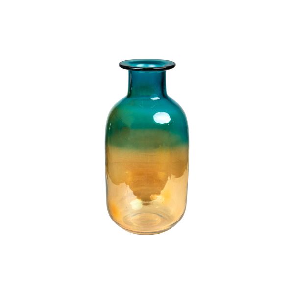 Vase Romimex Blue Amber Glass 17 x 33 x 17 cm Fashion