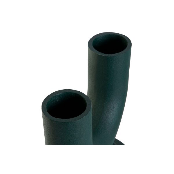 Vase Home ESPRIT Green Aluminium 18 x 13 x 19 cm (2 Units) For Sale