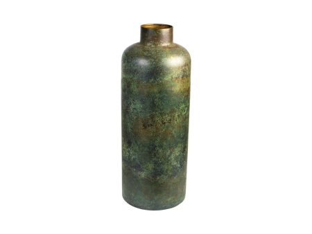 Vase Romimex Antique Brown Metal 23 x 61 x 23 cm on Sale