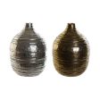 Vase DKD Home Decor 20 x 20 x 28,5 cm Silver Golden Aluminium Modern (2 Units) Sale