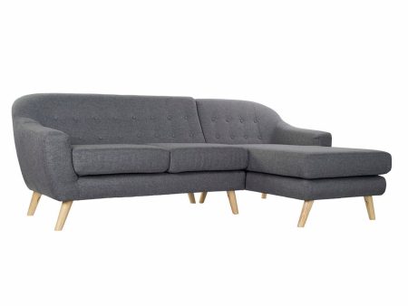 3-Seater Sofa DKD Home Decor 8424001799442 Grey Multicolour Natural Wood Rubber wood Scandi 230 x 144 x 84 cm Discount