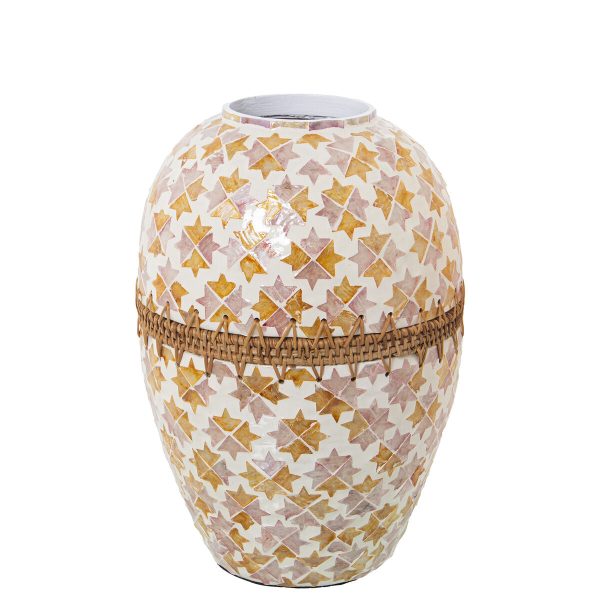 Vase Alexandra House Living Mother of pearl 24 x 24 x 32 cm Hot on Sale