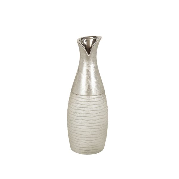 Vase Romimex Silver Ceramic 13 x 34 x 13 cm Cheap