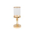 Candleholder Romimex Golden Metal Glass 12 x 36 x 12 cm For Discount