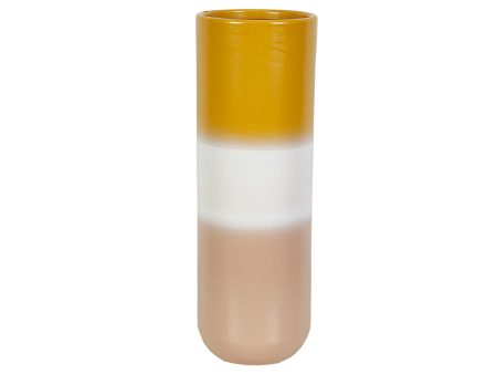 Vase Romimex Yellow Beige Ceramic 14 x 45 x 14 cm 14 x 45 x 16 cm For Discount