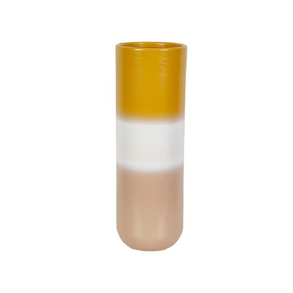 Vase Romimex Yellow Beige Ceramic 14 x 45 x 14 cm 14 x 45 x 16 cm For Discount