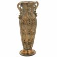 Vase Alexandra House Living Gold Iron 11 x 34 x 11 cm Online Hot Sale