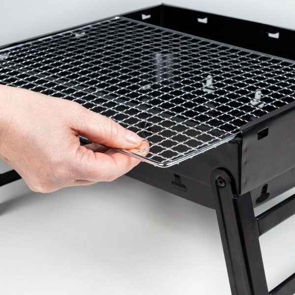 Barbecue Portable Aktive Rectangular Black Steel 40 x 20 x 28 cm Supply