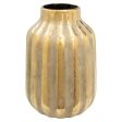 Vase Romimex Golden Porcelain Stripes 25 x 35 x 25 cm Online Sale