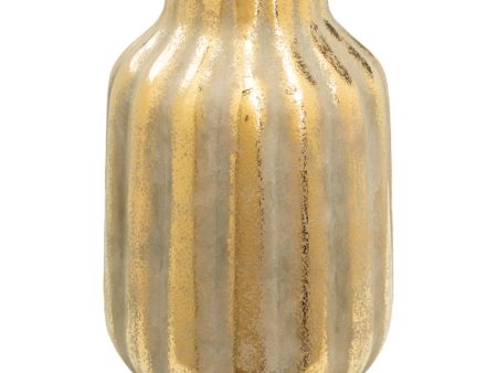 Vase Romimex Golden Porcelain Stripes 25 x 35 x 25 cm Online Sale