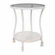 Centre Table Alexandra House Living White Glass Iron 50 x 60 x 50 cm Online Hot Sale