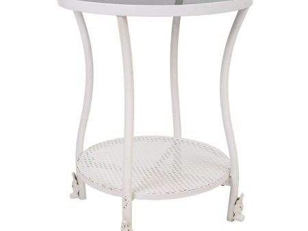 Centre Table Alexandra House Living White Glass Iron 50 x 60 x 50 cm Online Hot Sale