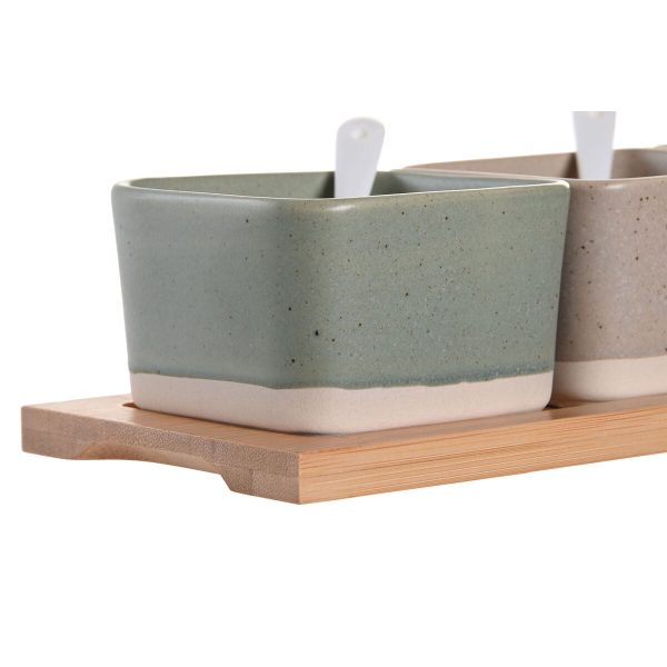 Appetizer Set DKD Home Decor 29 x 11,5 x 1,5 cm Porcelain Multicolour Bamboo Scandinavian Online