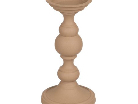 Candleholder 15 x 15 x 28 cm Beige Aluminium Online