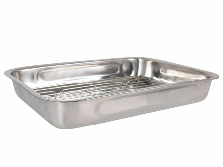 Baking tray Quttin Steel Silver Rectangular 43,4 x 31,2 cm (4 Units) Online Hot Sale