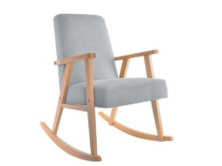 Rocking Chair DKD Home Decor Sky blue Natural Wood Beech MDF Wood 81 x 58 x 90 cm For Discount