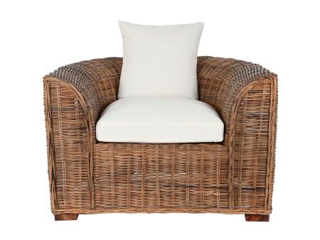 Armchair Home ESPRIT Natural Dark brown 100 x 85 x 68 cm on Sale