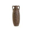 Vase Home ESPRIT Brown Green Stoneware Leaf of a plant 13 x 13 x 35 cm Online Hot Sale