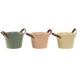 Planter Home ESPRIT Yellow Green Light Pink Polyurethane Metal 20 x 20 x 14 cm (3 Units) Online now