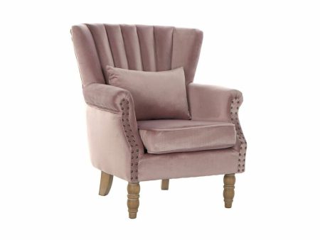 Armchair DKD Home Decor 73 x 70 x 87 cm Pink Rubber wood Online