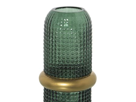 Vase Alexandra House Living Green Golden Crystal 11 x 20 cm Online now