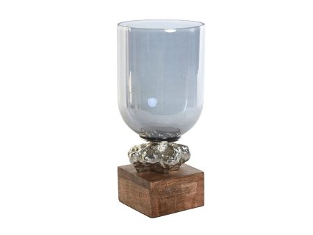 Candleholder DKD Home Decor 16,5 x 16,5 x 38,5 cm Crystal Aluminium on Sale