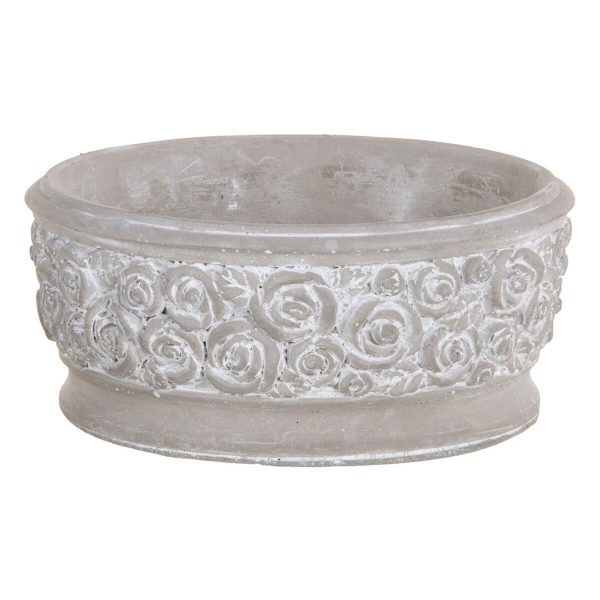 Planter Grey Cement 20,5 x 20,5 x 9 cm Discount