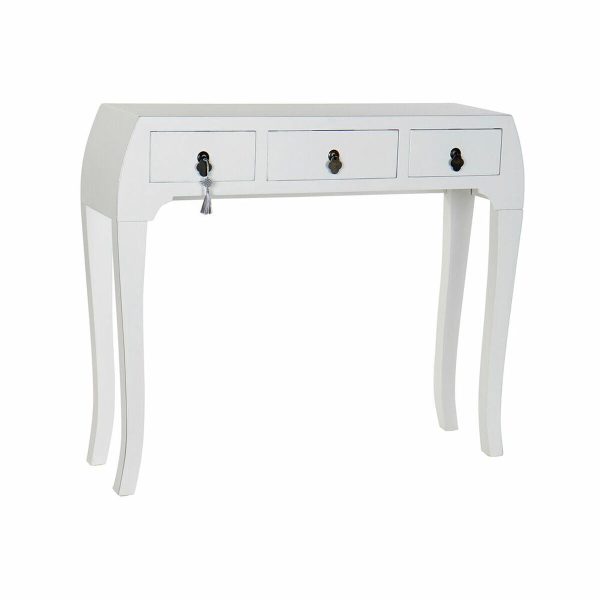 Console DKD Home Decor White Silver Fir MDF Wood (96 x 26 x 80 cm) Online Hot Sale