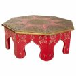 Centre Table Alexandra House Living White Red Brass MDF Wood 40 x 15 x 40 cm For Sale