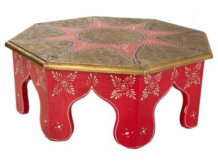 Centre Table Alexandra House Living White Red Brass MDF Wood 40 x 15 x 40 cm For Sale