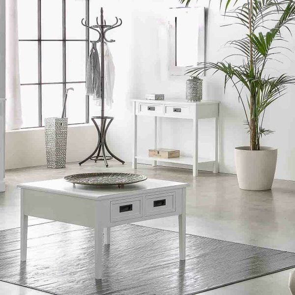 Centre Table Alexandra House Living White Pinewood MDF Wood 80 x 50 x 80 cm Fashion