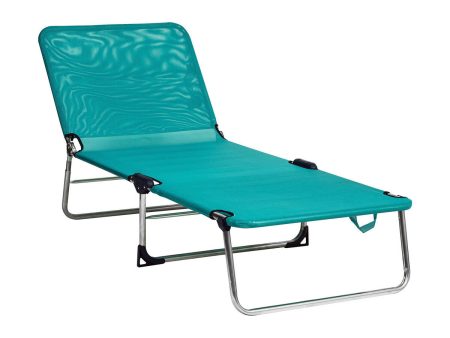 Beach sunbed Alco Green Multi-position 141 x 68 x 86 cm Online now