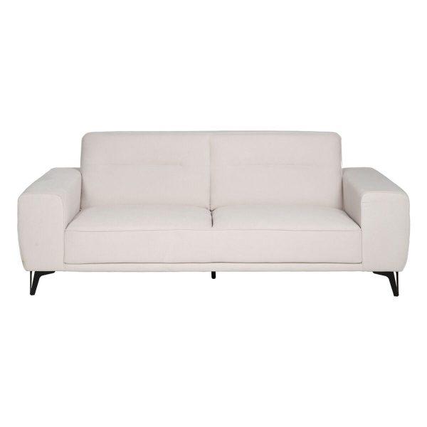 3-Seater Sofa Cream Wood 220 x 87 x 85 cm Online