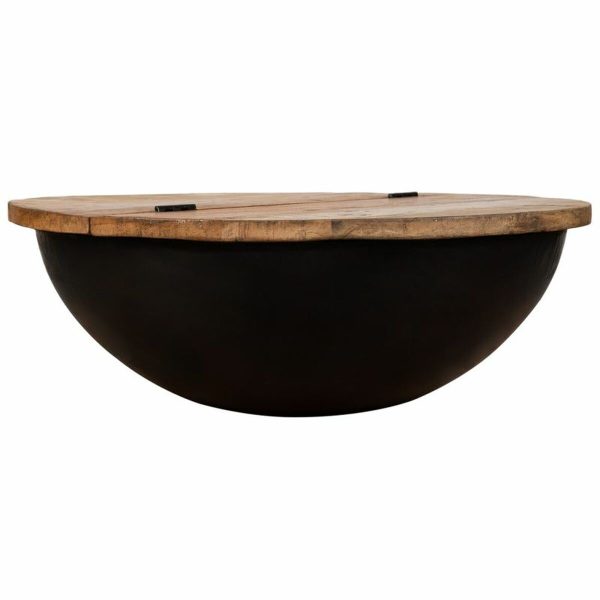 Centre Table Alexandra House Living Black Iron Mango wood 86 x 30 x 86 cm Sale