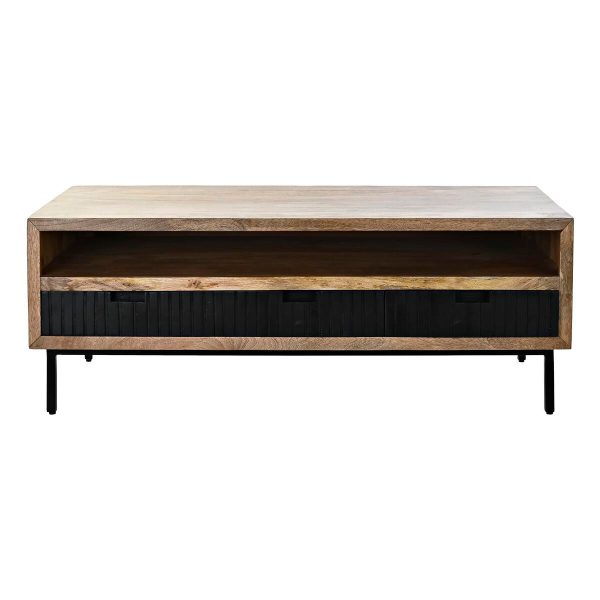 Centre Table DKD Home Decor Black Light brown Metal Mango wood 120 x 60 x 45 cm Fashion